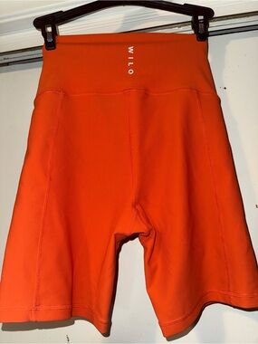 WILO High-Rise Orange Athletic Bike Shorts